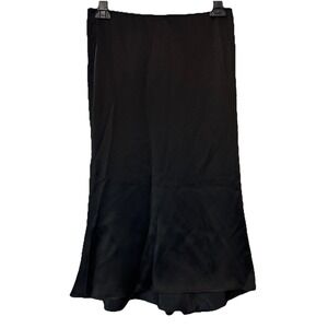 Carmen Marc Valvo‎ Collection Black Silky Long Skirt Lined Business Dress Sz 10